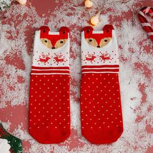 Calcetines de mujer de Navidad divertidos calcetines de árbol de Navidad de Papá Noel de dibujos animados