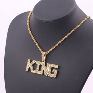 KING QUEEN Hip Hop Anhänger Paar Halskette