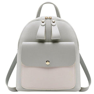 Women Mini Backpack PU Leather Lovely Bow Shoulder Bag