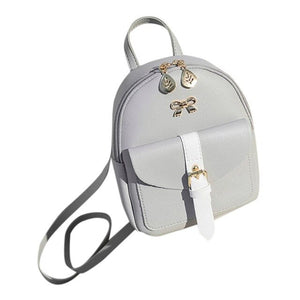 Damen-Mini-Rucksack, PU-Leder, schöne Umhängetasche mit Schleife