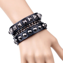 Load image into Gallery viewer, Charm Buttons Leather Bracelet
