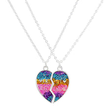 Laden Sie das Bild in den Galerie-Viewer, 2 Teile/satz Farbverlauf Herzförmige Magnetische Nähte BFF Freundschaft Halskette
