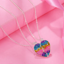 Laden Sie das Bild in den Galerie-Viewer, 2 Teile/satz Farbverlauf Herzförmige Magnetische Nähte BFF Freundschaft Halskette
