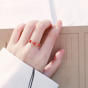 Verstellbarer Ring Schmuck Erdbeerring