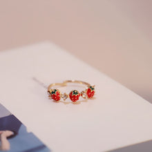 Laden Sie das Bild in den Galerie-Viewer, Verstellbarer Ring Schmuck Erdbeerring
