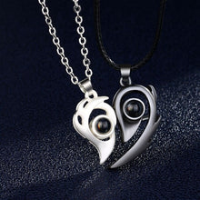 Load image into Gallery viewer, Magnetic Flame Heart Shaped 100 Languages I Love You Projection Necklaces
