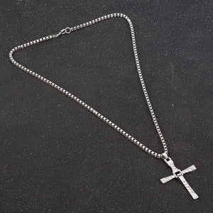 Halskette mit Strass-Kreuz-Kristall-Anhänger für Herren, Schmuck