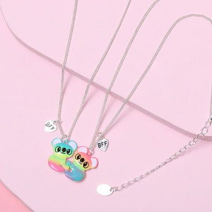 New Cute Colorful Raccoon Shape Pendant Chain Gift Best Bff Friend With magnet