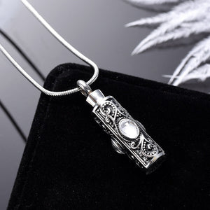 Inlay-Kristall-Zylinder-Halskette für Urnen und Asche zur Erinnerung