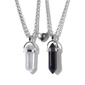 Pendel-Anhänger-Halskette für Damen und Herren, Herz-Distanz-Paar-Halskette