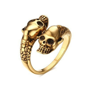 Double Skull Head Ring Stainless Steel Ring