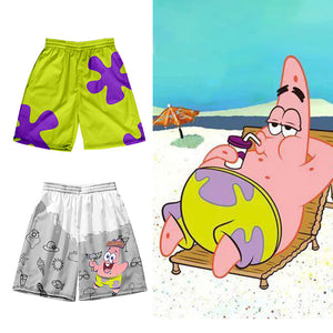 Patrick Spongebob Hose, lockere Sommer-Freizeitshorts, 3D-gedruckte Strandshorts
