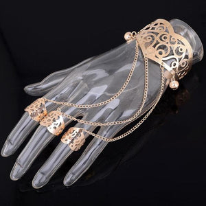 Mehrschichtiges Quasten-Sklaven-Armband-Armband-Finger-Ring-Geschirr-Handketten-Schmuck