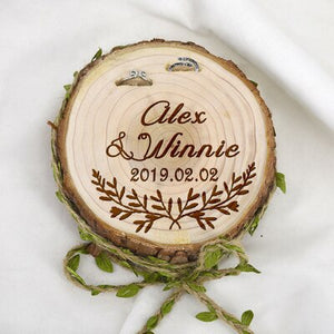 Wooden Rings Box Custom Name Date Your Picture