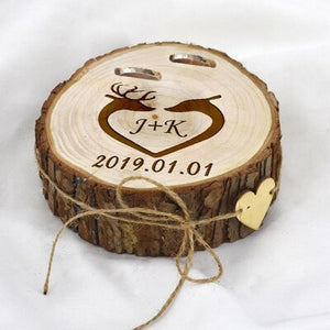 Caja de anillos de madera Nombre personalizado Fecha Tu imagen