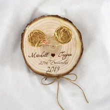 Cargar imagen en el visor de la galería, Caja de anillos de madera Nombre personalizado Fecha Tu imagen
